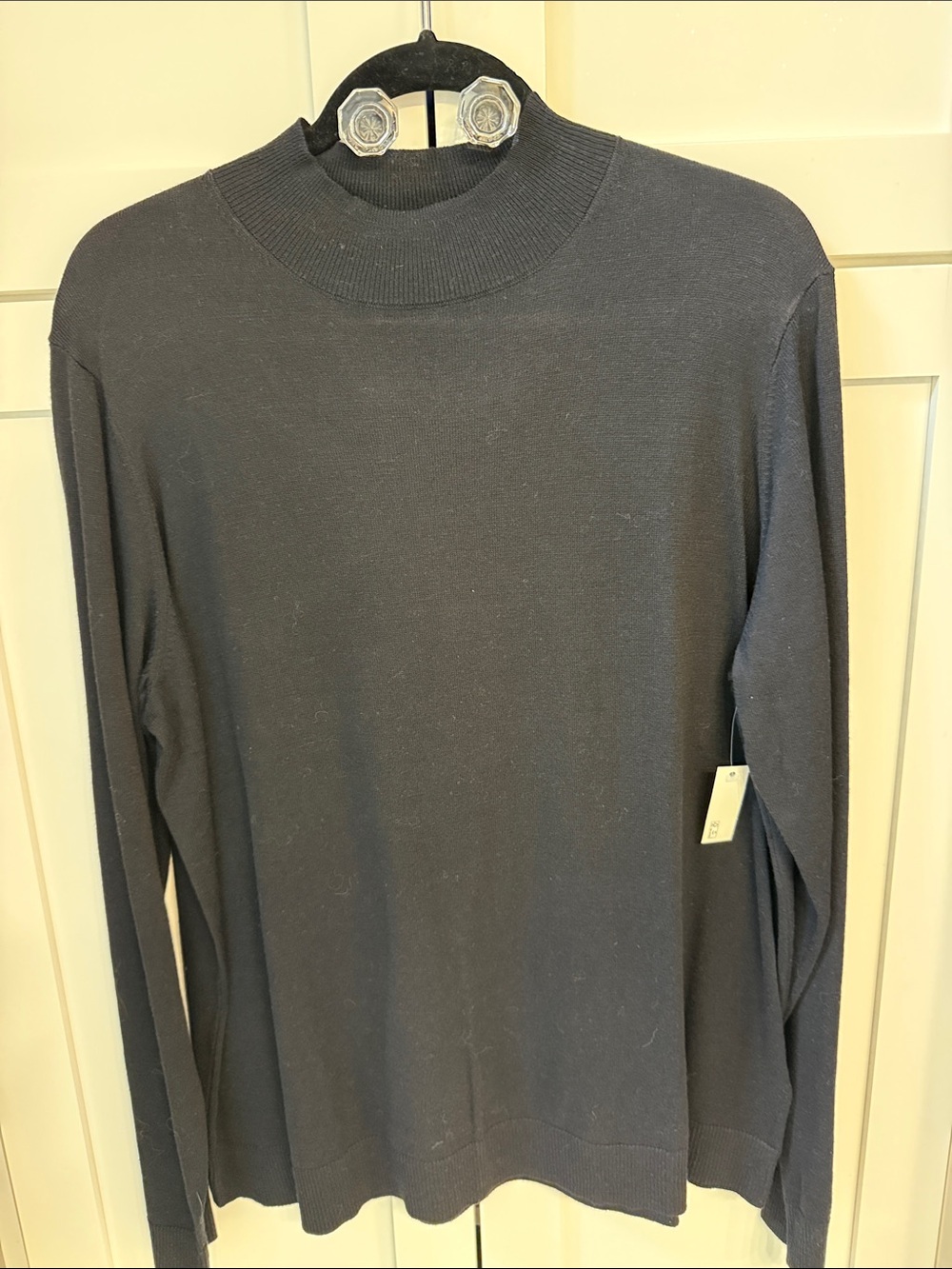 Women's Black Turtleneck Sweater - Classic Lightweight Knit
